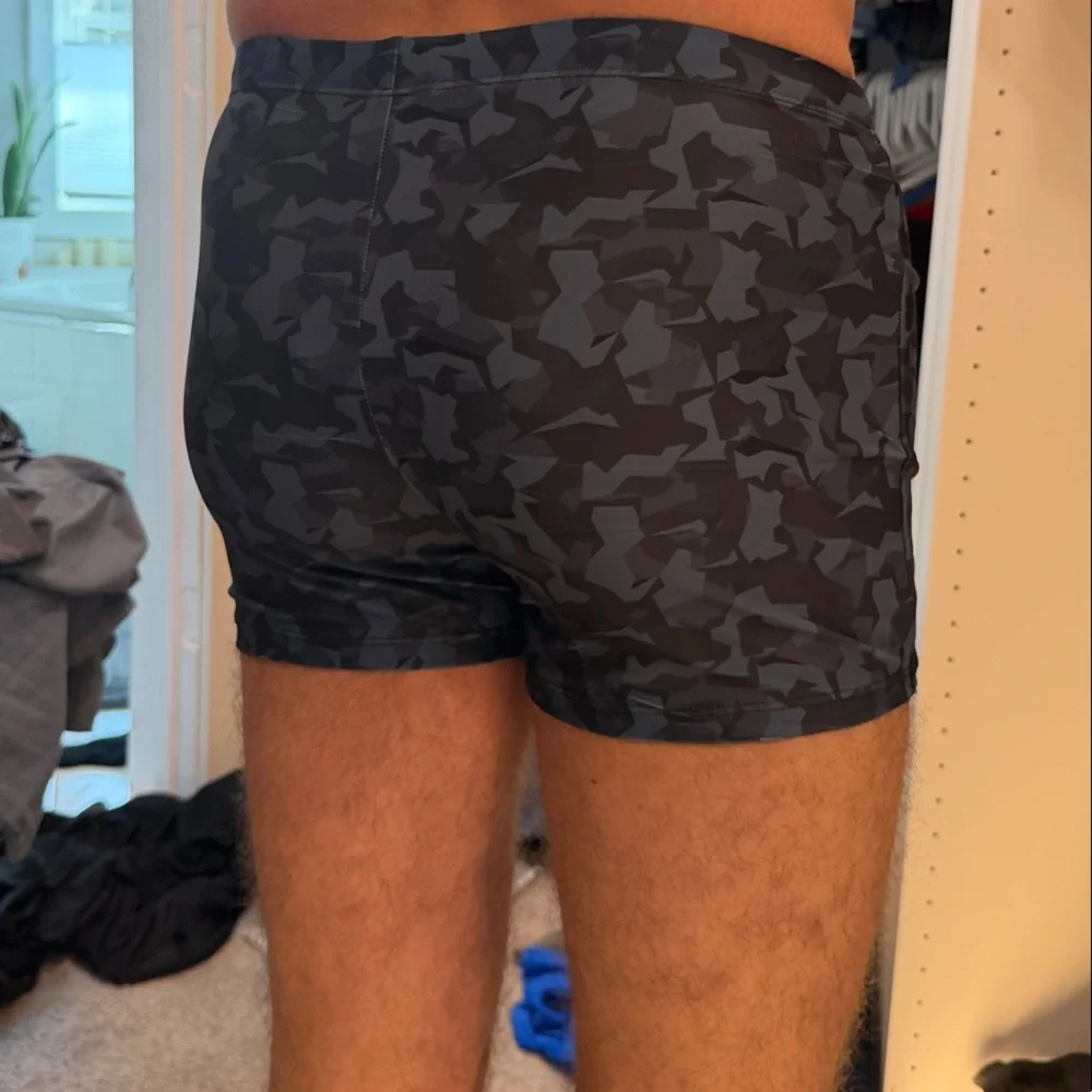 Black Camo Men's Swim Trunks - Picture 2 of 2